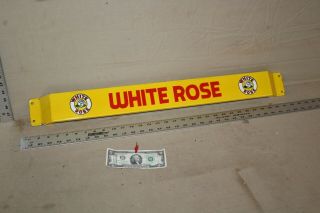 Rare 32 " White Rose Motor Oil Gasoline Porcelain Metal Door Push Bar Sign