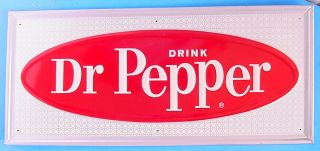 1950s Drink Dr.  Pepper 27 " Metal Self Framing Sign By Stout - Lite Sign Co
