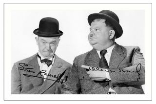 Laurel & Hardy Signed Photo Print Poster Autograph Poster The Big Noise