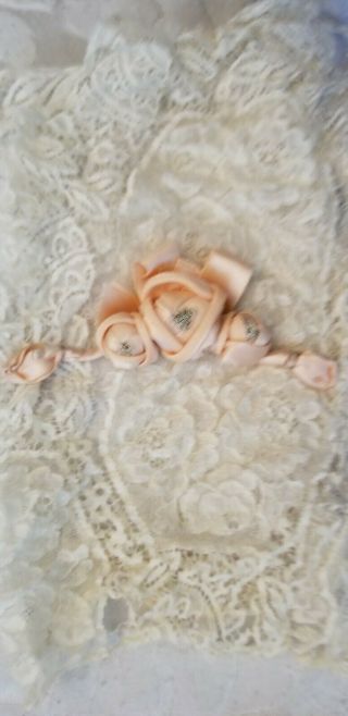 1 Piece With 3 Roses And Buds Of Lovely Ribbbonwork Floral Flowers