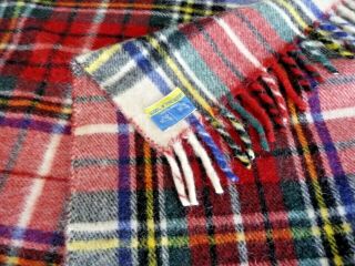 Wool O’ The West 100 Wool Plaid Tartan Blanket With Intact Label 54x64 Vintage