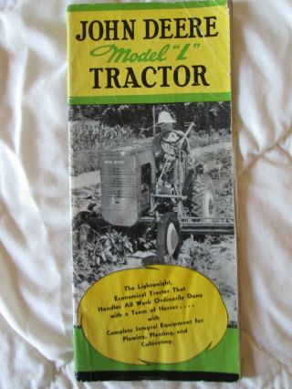 Old John Deere Model " L " Tractor Booklet What The Tractor Can Do