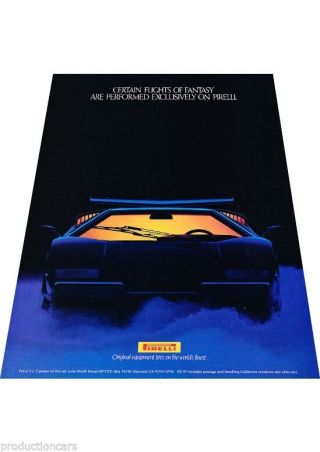1989 1990 Lamborghini Countach 25th Pirelli Tires Advertisement Print Ad P63
