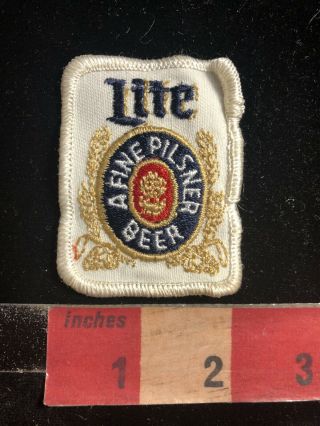 Vtg Miller Lite Fine Pilsner Beer Advertising Patch 99y7
