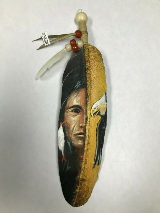 Hand Painted Feather,  Arts & Crafts,  Southwest,  Santa Fe,  Eagle / Warrior