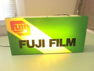 Fuji Film Lighted Display Sign Fujifilm Kodak Hanging Advertising Vintage Camera