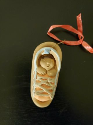 Vintage Indian Native American Baby Jesus Christmas Ornament By Teissedre 1989
