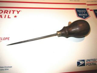 Antique Large Heavy Duty Scratch Awl Leather Awl Fair/good Cond.  8 3/4 "