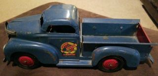 Vintage 1940s 14 " Marx Deluxe Delivery Service Pressed - Steel Pickup Truck Toy