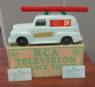 Vintage Marx Plastic Rca Television Service Truck W/accessories & Orig Box