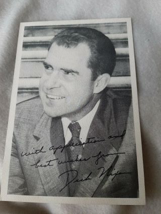 1960 Richard Nixon Dick Nixon Vp Memorabilla Printed Photograph And Signature