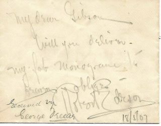 Robert Edeson (1868 - 1931) Vintage American Silent Film Star Signed Note