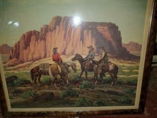 Vintage Till Goodan Western Cowboy Large Print Wild Horse Roundup Mustangs Usa
