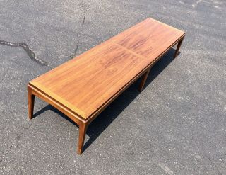 Mid - Century Modern Lane Rhythm Extra Long 6 Leg Walnut Coffee Table,  71 " Long