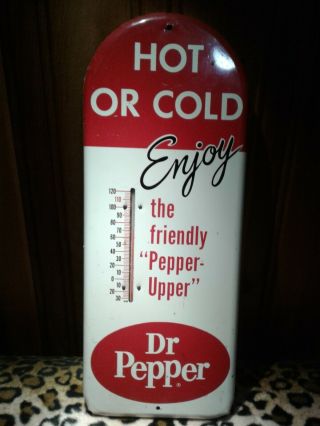 Vintage Rare Dr Pepper Hot Or Cold Enjoy The Friendly Pepper Upper Thermometer