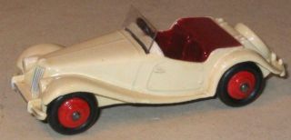 Dinky Toys No 129 Mg Midget Sports Car In White.  U.  S.  A Export Model.