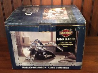 Vtg Harley Davidson Tank Radio Headlight Engine Revs With Ac Adapter Mib
