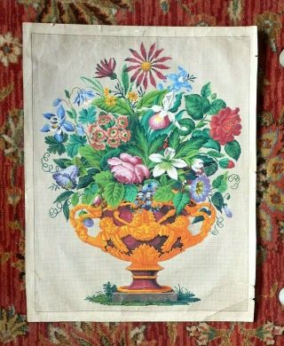 Antique Berlin Woolwork hand - painted HUGE chart pattern 19th century 2