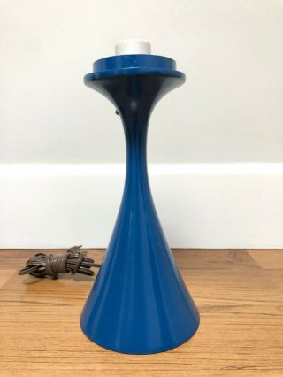 Pair Vintage Laurel Mushroom Mid Century Modern Table Lamp Blue Bill Curry 2