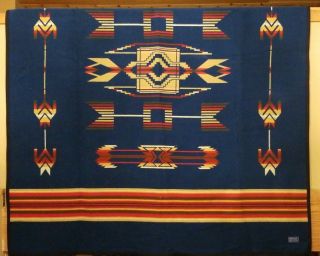 Vintage Pendleton Woolen Mills Beaver State Wool Indian Design Blanket 63 X 77