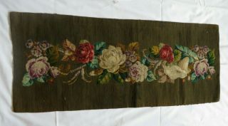 Antique Victorian Berlin Woolwork Floral Hand Embroidered Panel 42 