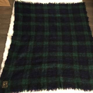 ROYAL SCOT Mohair Wool Lap Throw Blanket 50X58 Samuel Tweed Black Watch Green 3
