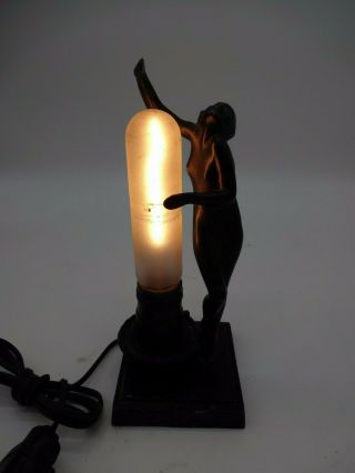 Frankart L206 Art Deco Nude Lady Statue Lamp Signed 1928 2