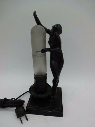 Frankart L206 Art Deco Nude Lady Statue Lamp Signed 1928 3