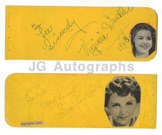 Virginia Weidler & Sue Carol Ladd - Classic Actresses - Authentic Autographs