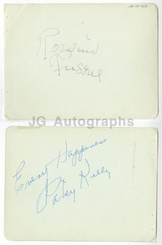 Rosalind Russell & Patsy Kelly - Classic Actresses - Authentic Autographs