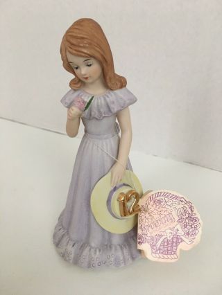 Growing Up Birthday Girls - Vintage 1982 Enesco Porcelain Figurine,  Age 12