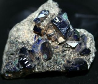 Old Specimen Azurite Crystals On Matrix From Bisbee Arizona