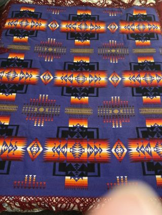 Vintage Pendleton Beaver State Wool Blanket 67x60 Imperfect