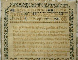 MID 19TH CENTURY VERSE & MOTIF SAMPLER BY CHARLOTTE WINGFIELD AGED 9 - 1840 2