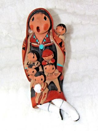 Vintage Native American Storyteller Pottery By Lucero Jemez Pueblo 6 Children