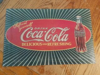 Vintage 1920s Coca Cola Sunburst Store Display Sign Soda Pop Old General Store