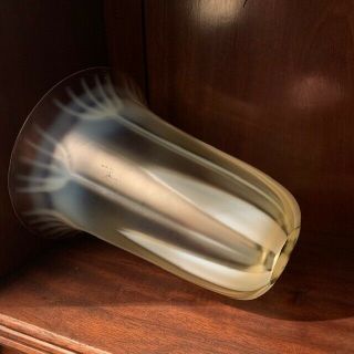 Antique Vaseline Glass Art Nouveau Lamp Shade 3