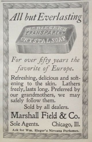 1895 Ad (1800 - 2) Marshall Field & Co.  Wm.  Rieger 