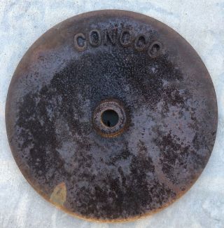 Vintage Conoco Cast Iron Sign Base Gas Lollipop Porcelain Station Motor Oil