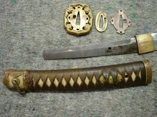 WWII Japanese Army Officers Shin Gunto sword,  cut out tsuba,  unsigned,  not Nambu 2