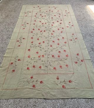 Uzbek Gorgeous Vintage Rare Handmade Embroidery Tablecloth Wall Hanging Suzani