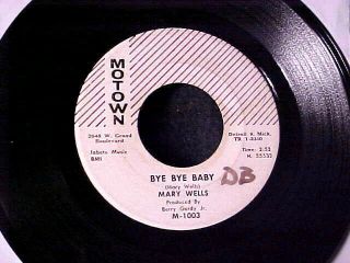 R&b Northern Soul 45 Mary Wells Bye Bye Baby Motown Lined Hear