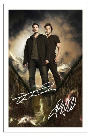 Jensen Ackles & Jared Padalecki Supernatural Signed Photo Print Autograph