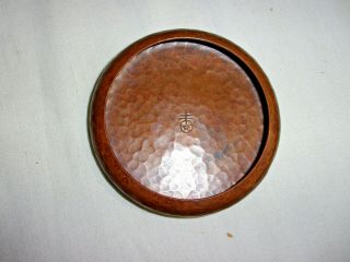 Vintage Arts & Crafts Roycroft Style Hammer Copper Coaster? / Look