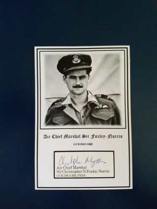 Wwii Raf Battle Of Britain Spitfire Fighter Ace Chris Foxely - Norris Dso Signed