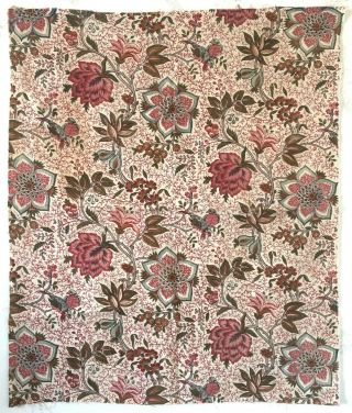Absolutely Rare 18th C.  French Linen Block Printed Fabric (2851)