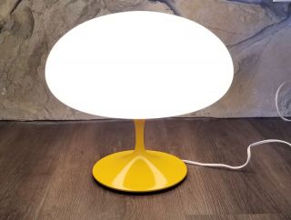 Stemlite By Design Line,  Bill Curry Mid - Century Lamp,  White Oval Glass Shade