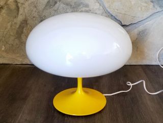 Stemlite by Design Line,  Bill Curry Mid - Century Lamp,  White Oval Glass Shade 2