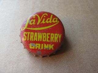 La Vida Strawberry Soda Cork Bottle Cap Fullerton California Ca Crown Vintage