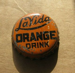 La Vida Orange Soda Cork Bottle Cap Fullerton California Ca Crown Vintage